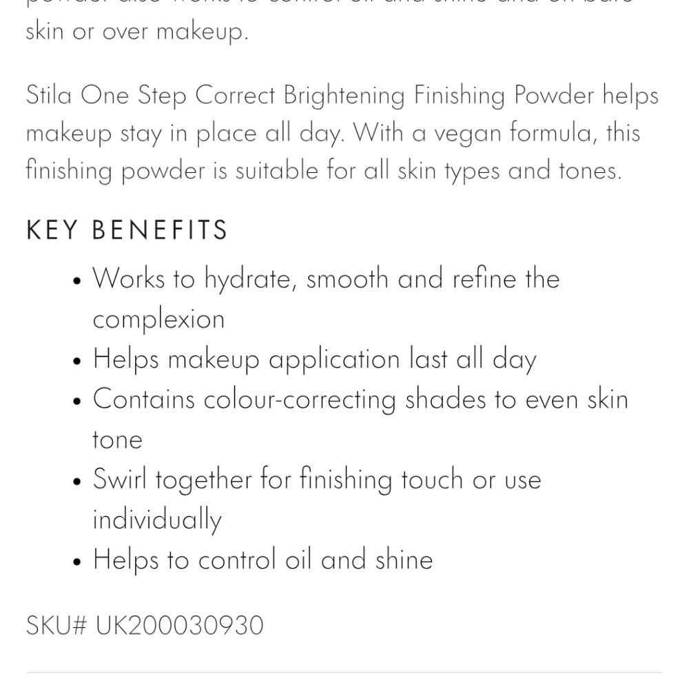 NEW Stila One Step Correct Brightening Finishing Powder - Picture 4 of 7